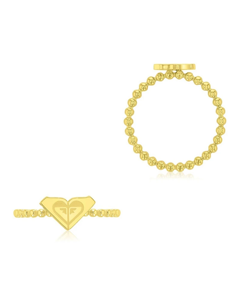 Roxy Waterproof Yellow Triangular Heart Beads Ring