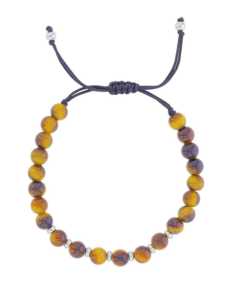 Roxy Waterproof Platinum Yellow Tiger Eye Adjustable Bracelet