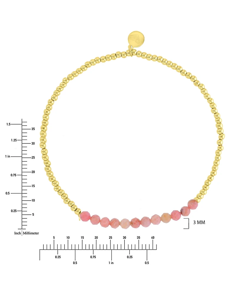 Roxy Waterproof Yellow Pink Rhodonite Stretch Bracelet