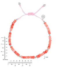 Roxy Waterproof Platinum Watermelon Stone Adjustable Bracelet