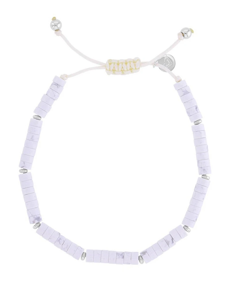 Roxy Waterproof Platinum White Turquoise Marble Adjustable Bracelet