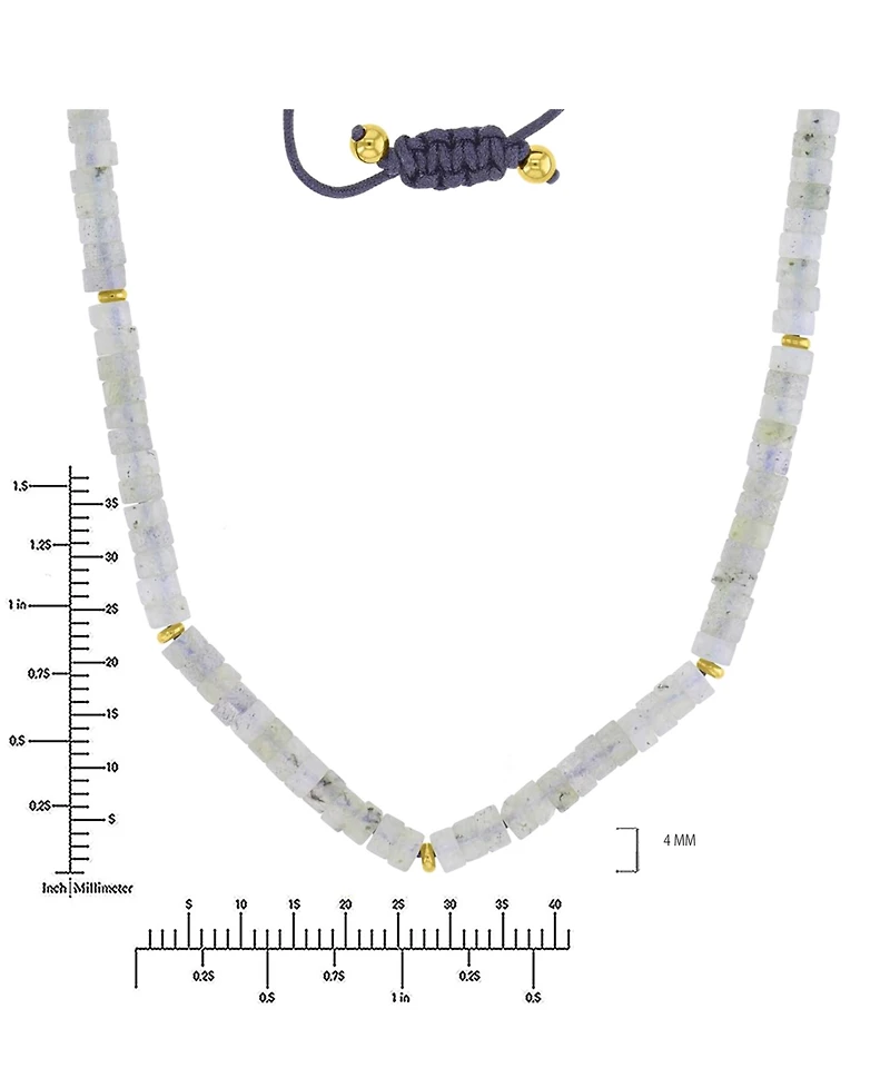 Roxy Waterproof Yellow Beads Labradorite Adjustable Necklace