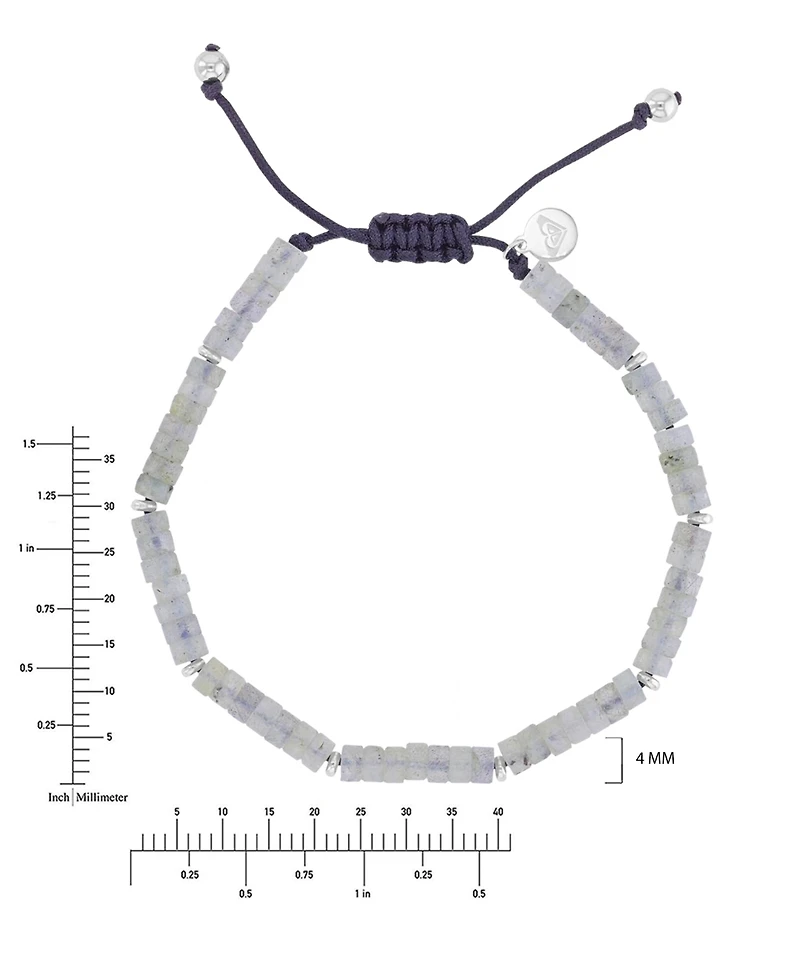 Roxy Waterproof Platinum Labradorite Adjustable Bracelet