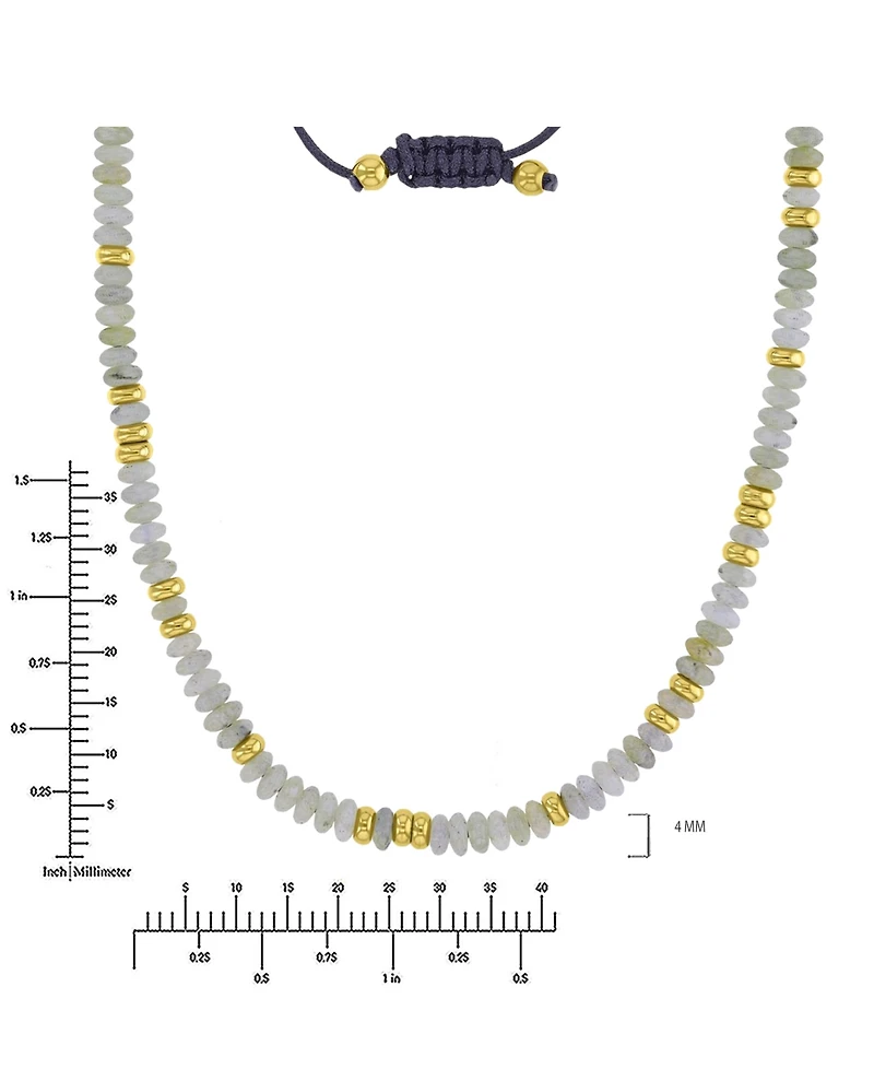 Roxy Waterproof Yellow Beads Labradorite Adjustable Necklace