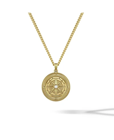 Vincero Men's Compass Pendant Necklace – Gold 22" Chain
