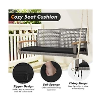 2-Person Patio Wicker Hanging Swing Chair