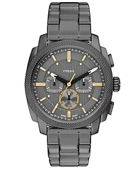 Fossil Men's Machine Chronograph Smoke Stainless Steel Watch, 44mm