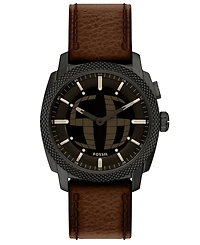 Fossil Men's Machine Big Tic Brown Leather Watch, 41mm