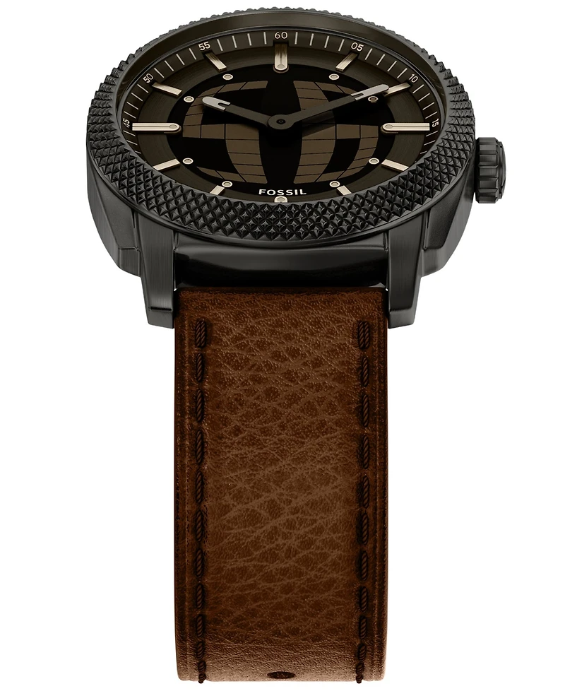 Fossil Men's Machine Big Tic Brown Leather Watch, 41mm