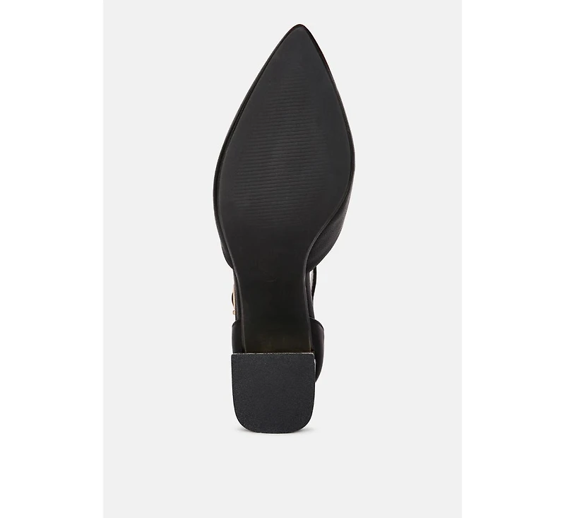 Myla Faux Leather Metallic Sling Heeled Sandals Women