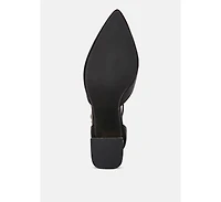 Myla Faux Leather Metallic Sling Heeled Sandals Women