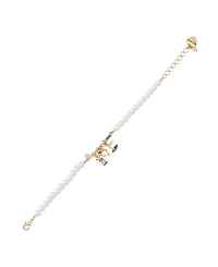 Betsey Johnson Faux Stone Golf Charm Mother of Pearl Strand Bracelet