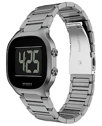 Skagen Men's Mellem Digital Lcd Gunmetal Stainless Steel Watch, 38mm