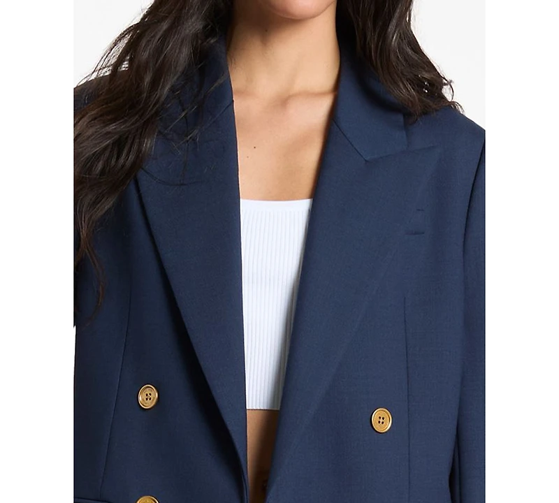 Michael Kors Women's Double-Breasted Wing Tip Collar Jacket