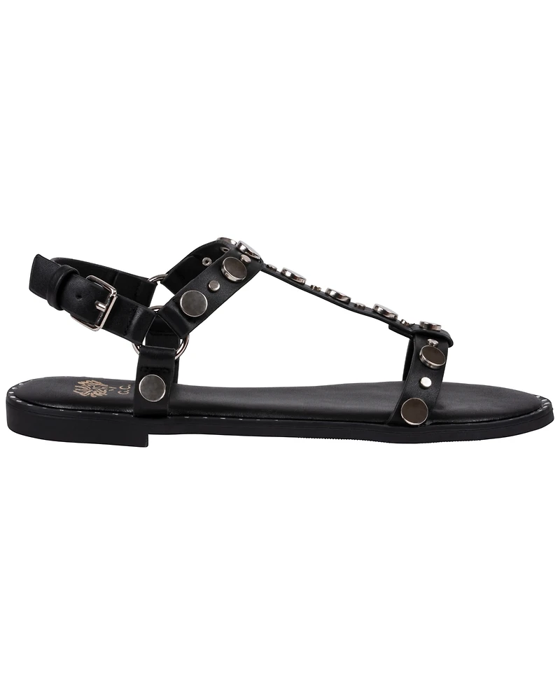 Gc Shoes Women's Trinity Studded Strappy Flat Sandals