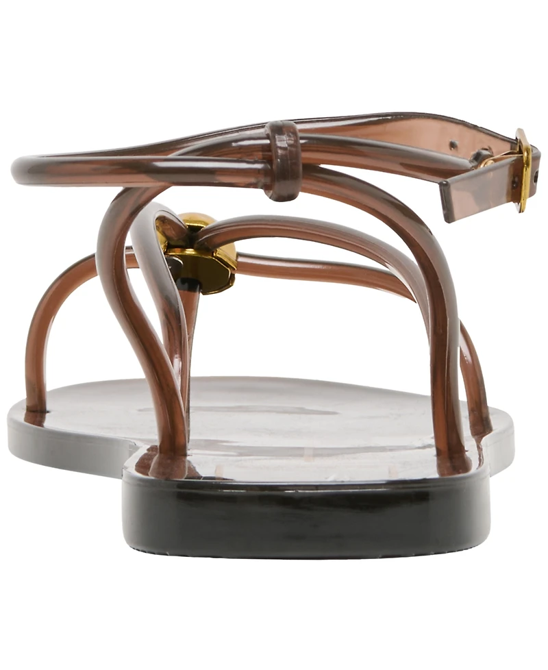 Dolce Vita Women's Kenley Vinyl Strappy Jewelry Stud Flat Sandals