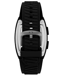 Armani Exchange Men's Lcd Black Silicone Watch, 42mm