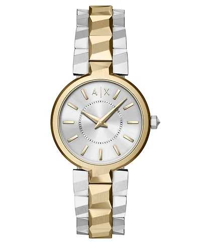 Armani Exchange Women's Quartz Two-Hand 2-Tone Stainless Steel Watch, 34mm