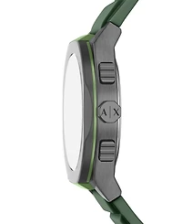 Armani Exchange Men's Sync Quartz Chronograph Green Silicone Watch, 44mm