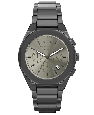 Armani Exchange Men's Sync Quartz Chronograph Gunmetal Stainless Steel Watch, 42mm
