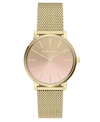 Armani Exchange Women's Quartz Three-Hand Gold Stainless Steel Watch, 36mm