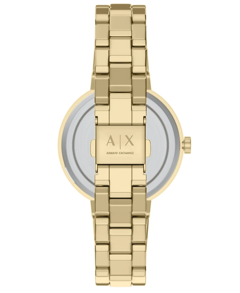 Armani Exchange Women's Quartz Two-Hand Gold Stainless Steel Watch, 36mm