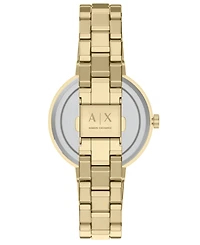 Armani Exchange Women's Quartz Two-Hand Gold Stainless Steel Watch, 36mm