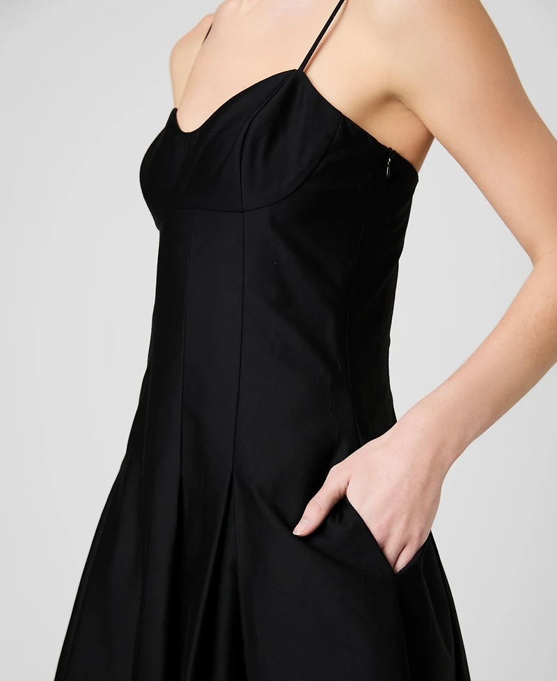 French Connection Women's Sateen Pleated Midi Dress