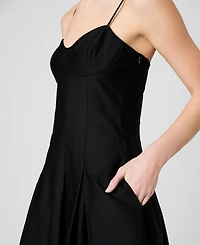 French Connection Women's Sateen Pleated Midi Dress