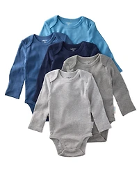 butterblu Baby Boys' Blake Long-Sleeve Bodysuits, 5-Pack