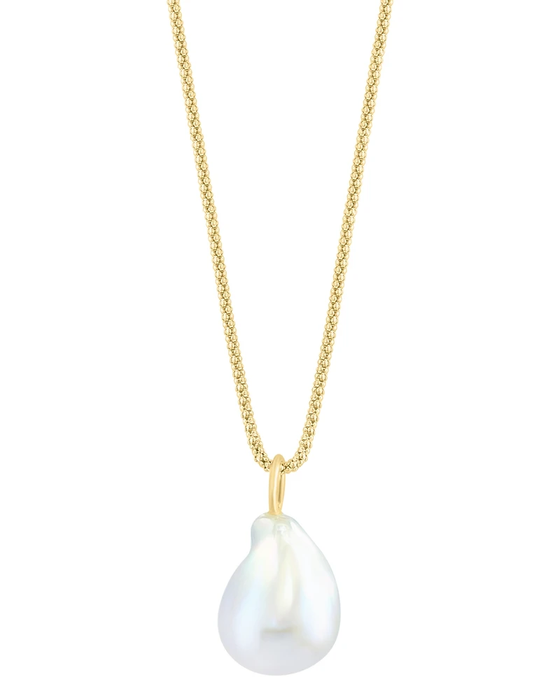 Effy Collection Freshwater Pearl (14.5mm) Necklace in Gold Over Sterling Silver