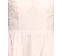 Alex & Sophia Juniors' Sweetheart Embroidered Fit Flare Midi Dress