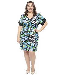 24seven Comfort Apparel Plus Butterfly Knee Length T-Shirt Dress