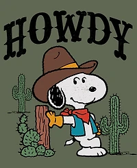 Hybrid Apparel Men's Snoopy Howdy Partner Crewneck T-Shirt