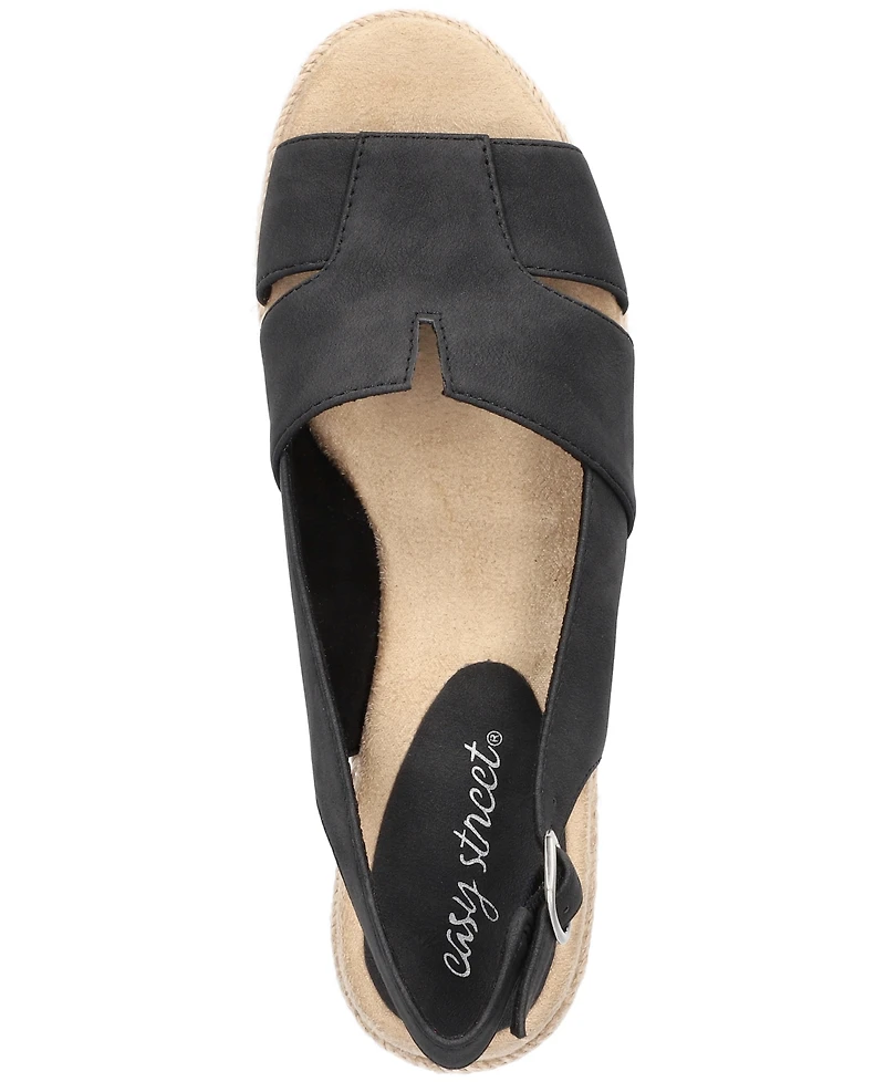 Easy Street Women's Resort Espadrille Wedge Sandals