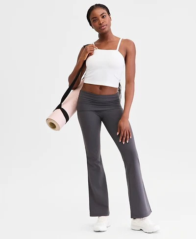 Id Ideology Women's Studio Foldover Waist Flare Leggings, Macy's Exclusive