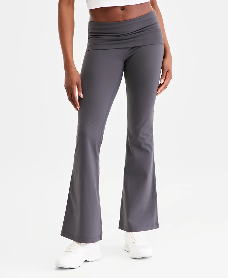 Id Ideology Women's Studio Foldover Waist Flare Leggings, Macy's Exclusive