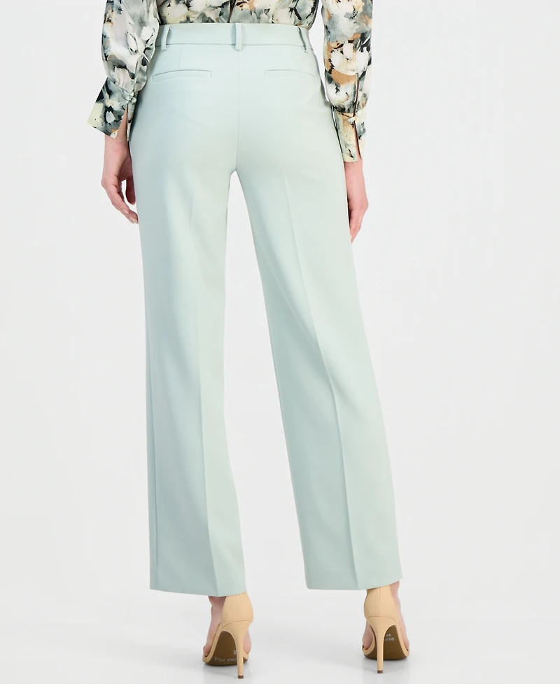 Anne Klein Women's Liberty Stretch High Rise Wide-Leg Pull-On Pants