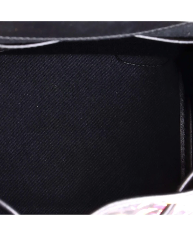 Pre-Owned Salvatore Ferragamo Mini Gancini Flap Drawstring Backpack Printed Gancini Nylon and Leather