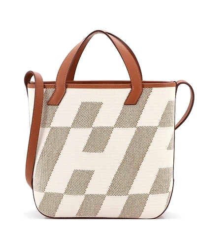 Pre-Owned HERMES Cabas H en Biais Tote Canvas with Leather