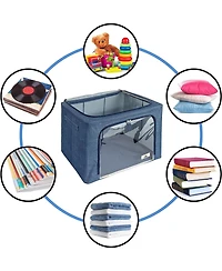 Sorbus Pack Foldable Storage Box - Metal Frame, Oxford Fabric, Large Window & Handles Organization for Bedroom