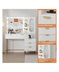 Gaomon Modern Vanity Makeup Desk Vanity Mirror for Bedrooms, Apartments, Easy to Assemble