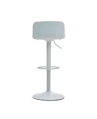 Streamdale Furniture Modern Pu Leather Adjustable Swivel Bar Stools (Set of 2) - White
