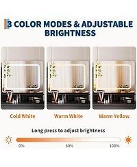 Gaomon 36" Makeup Vanity Desk with Led Lights, 4 Large Drawers, and 3 Lighting Modes