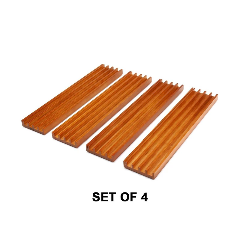 Gse Games & Sports Expert Domino & Playing Card Racks Set of 4, Wooden Domino and Playing Cards Trays Holders Organizer