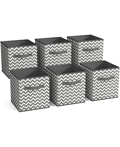 Sorbus 6 Pack 11 Inch Foldable Storage Cubes with Handle- for Organizing Home, Shelves, Nursery, Playroom, Closet and More