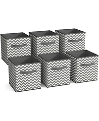 Sorbus 6 Pack 11 Inch Foldable Storage Cubes with Handle- for Organizing Home, Shelves, Nursery, Playroom, Closet and More