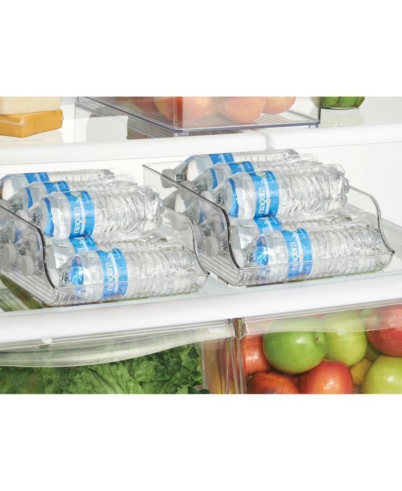 iDesign Water Bottle Organizer for Fridge - Set of 2 - Clear