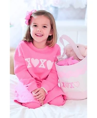 Bits & Bows Toddler Girls Xo Valentine's Day Skirted Sweatsuit