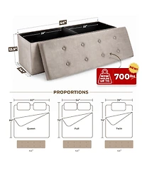 Sorbus 44 Inch Faux Suede Storage Bench